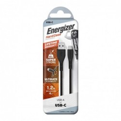 Καλώδιο σύνδεσης Energizer Lifetime Warranty σε USB-C 2.4A 1.2m Μαύρο