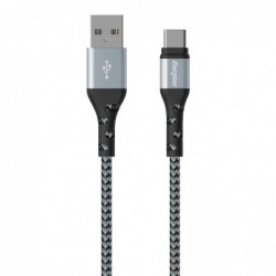 Καλώδιο σύνδεσης Energizer Metal / Braided Nylon σε USB-C 2m Ασημί
