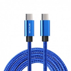 Καλώδιο Σύνδεσης και Φόρτισης Ancus Flow Plus E55 Fast Charge USB-C σε USB-C 5.0A 100W με Braided Καλώδιο Μπλέ 1μ.