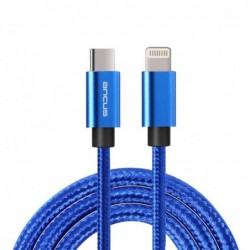 Καλώδιο Σύνδεσης και Φόρτισης Ancus Flow Plus E54 USB-C σε Lightning 2.0A με Braided Καλώδιο Μπλέ 1μ.