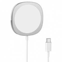 Ασύρματος Φορτιστής Hoco CW35 Core Magnetic Magsafe 7.5W με καλώδιο USB-C 1m Ασημί