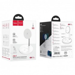 Επιτραπέζια Βάση Ασύρματης Φόρτισης Hoco S23 Volant 5V / 3A έως 15W  με Αποσπώμενο Καλώδιο USB-C 1μ Λευκό