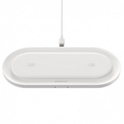 Wireless Charger Borofone BQ7 Prominent Διπλή Φόρτιση Συνολικής Ισχύς 18W για Qi Συσκευές Λευκό