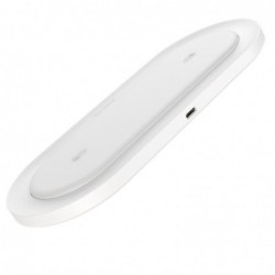 Wireless Charger Borofone BQ7 Prominent Διπλή Φόρτιση Συνολικής Ισχύς 18W για Qi Συσκευές Λευκό