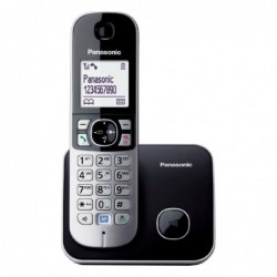 Ασύρματο Ψηφιακό Τηλέφωνο Panasonic KX-TG6851JTB  με Μεγάλη Οθόνη και Ανοιχτή Ακρόαση Μαύρο-Ασημί
