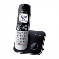 Ασύρματο Ψηφιακό Τηλέφωνο Panasonic KX-TG6851JTB  με Μεγάλη Οθόνη και Ανοιχτή Ακρόαση Μαύρο-Ασημί
