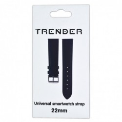Ανταλλακτικό Λουράκι Trender TR-FX22BK Δερματίνη 22mm Μαύρο