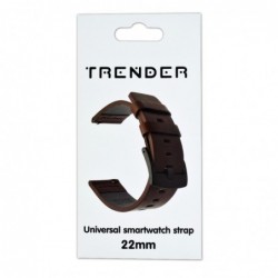 Ανταλλακτικό Λουράκι Trender TR-GLP22BW Leather Plain 22mm Καφέ