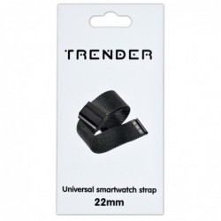Ανταλλακτικό Λουράκι Trender TR-ST22BK Steel 22mm Μαύρο