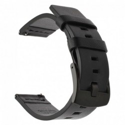 Ανταλλακτικό Λουράκι Trender TR-GLP22BK Leather Plain 22mm Μαύρο