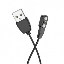 Φορτιστής Hoco για 2 pin - 4.0mm για Smartwatch και Smartband Μαύρο