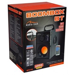 Φορητό Ηχείο Media-Tech Boombox MT3145_V2 600W, με Τηλεχειριστήριο & Ενσωματωμένο Woofer Μαύρο