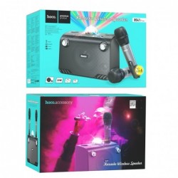 Φορητό Ηχείο Wireless Hoco BS41 Plus Karaoke  Μαύρο V5.0 20W, 4800mAh, USB & AUX θύρα, Micro SD με 2 Ασύρματα Μικρόφωνα