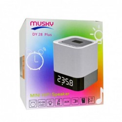 Φορητό Ηχείο Bluetooth Musky DY28 Plus 5W με Διάφ. Χρωματ, Οθόνη, Ξυπνητήρι, Αισθ. Αφής, Ανοιχτή Ακρόαση και USB