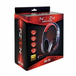 Ακουστικά Stereo Noozy GH-35 διπλού κονέκτορα 3.5mm για Gamers με Μικρόφωνο και Ρύθμιση Έντασης Ήχου Μαύρα-Μπλε