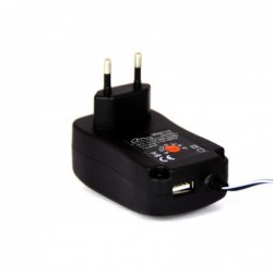 Μετασχηματιστής - Φορτιστής Media-Tech MT6267 V2 Universal 1000mA με 6 Τύπους Βύσματος και Έξοδο USB 2A Μαύρος για Tablet & Άλλε
