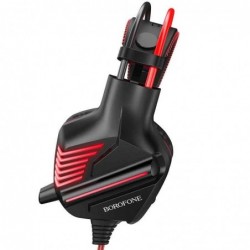 Ακουστικά Stereo Gaming Borofone BO101 Racing με 3.5mm Κονέκτορα και LED Φωτισμό Μαύρα-Κόκκινα