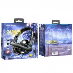 Ακουστικά Stereo Gaming Borofone BO102 Amusement με 3.5mm Κονέκτορα και Μικρόφωνο με Διακόπτη Ενεργοποίησης Μαύρα