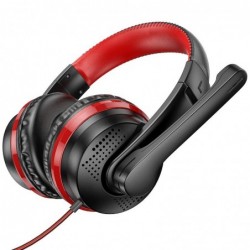Ακουστικά Stereo Gaming Hoco W103 Magic Tour με 3.5mm Κονέκτορα και Μικρόφωνο με Διακόπτη Ενεργοποίησης Κόκκινα