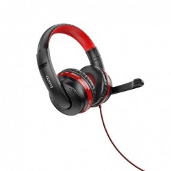 Ακουστικά Stereo Gaming Hoco W103 Magic Tour με 3.5mm Κονέκτορα και Μικρόφωνο με Διακόπτη Ενεργοποίησης Κόκκινα