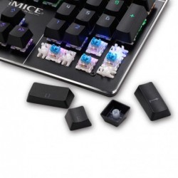 Πληκτρολόγιο Ενσύρματο Μηχανικό iMICE MK-X80 USB Φωτιζόμενο με RGB LED Effect, 104 Πλήκτρων Multimedia. Μαύρο με Μπλε Διακόπτες