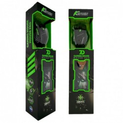 Ενσύρματο Ποντίκι Gaming Mouse Keywin 7D με 7 Πλήκτρα, 3200 DPI και Mousepad Μαύρο - Πράσινο