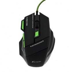 Ενσύρματο Ποντίκι Gaming Mouse Keywin 7D με 7 Πλήκτρα, 3200 DPI και Mousepad Μαύρο - Πράσινο