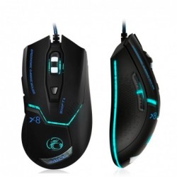 Ενσύρματο Ποντίκι iMICE X8 Gaming 6D με 6 Πλήκτρα, 3600 DPI, Ροδέλα Αντιολίσθησης και LED Φωτισμό. Μαύρο