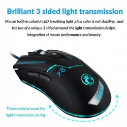 Ενσύρματο Ποντίκι iMICE X8 Gaming 6D με 6 Πλήκτρα, 3600 DPI, Ροδέλα Αντιολίσθησης και LED Φωτισμό. Μαύρο