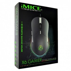 Ενσύρματο Ποντίκι iMICE X6 Gamer 6D με 6 Πλήκτρα, 6400 DPI και LED Φωτισμό. Μαύρο