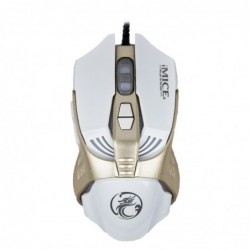 Ενσύρματο Ποντίκι iMICE V5 Gaming 7D με 7 Πλήκτρα, 3200 DPI, Multimedia και LED Φωτισμό. Λευκό