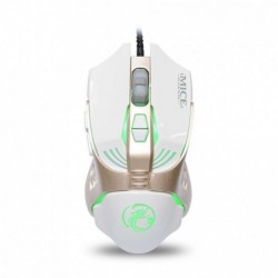 Ενσύρματο Ποντίκι iMICE V5 Gaming 7D με 7 Πλήκτρα, 3200 DPI, Multimedia και LED Φωτισμό. Λευκό