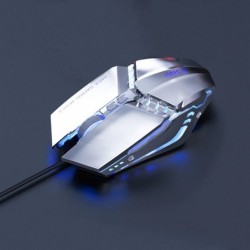 Ενσύρματο Ποντίκι iMICE T80 Gamer 6D με 6 Πλήκτρα, 3200 DPI και LED Φωτισμό. Ασημί