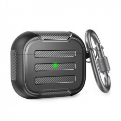 Θήκη TPU Rugged Armor AhaStyle PT115 Apple AirPods 3 Premium με Γάντζο Μαύρο