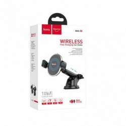 Βάση Στήριξης Αυτοκινήτου Hoco S12 Rich με Wireless Charger 10W Μαύρο - Ασημί