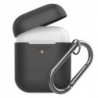 Θήκη Σιλικόνης AhaStyle PT06-F Apple AirPods Premium με Γάντζο Μαύρο