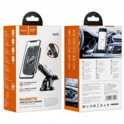 Βάση Στήριξης Αυτοκινήτου Hoco CA75 Magnetic με Wireless Charger 15W USB-C Μαύρο