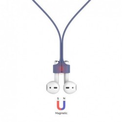 Strap Λαιμού Σιλικόνης AhaStyle PT74 Apple AirPods Magnetic Σκούρο Μπλε