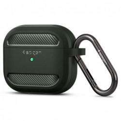 Θήκη Σιλικόνης Spigen Rugged Armor Apple AirPods 3 με Γάντζο Χακί