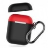 Θήκη Σιλικόνης AhaStyle PT46 Apple AirPods Tone με Γάντζο Μαύρο-Κόκκινο