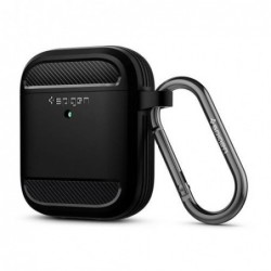 Θήκη Σιλικόνης Spigen Rugged Armor Apple AirPods με Γάντζο Μαύρο