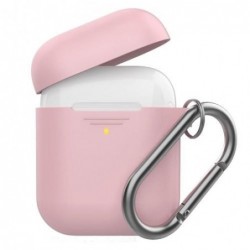 Θήκη Σιλικόνης AhaStyle PT06-F Apple AirPods Premium με Γάντζο Ροζ
