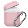 Θήκη Σιλικόνης AhaStyle PT06-F Apple AirPods Premium με Γάντζο Ροζ
