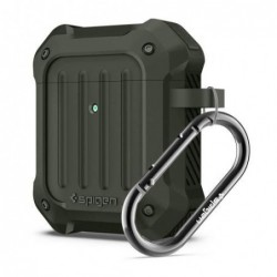 Θήκη Σιλικόνης Spigen Tough Armor Apple AirPods με Γάντζο Πράσινο