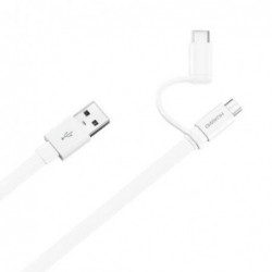 Καλώδιο USB 2.0 Huawei AP55S USB Α σε Micro USB & USB C 1.5m Λευκό