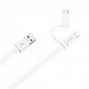 Καλώδιο USB 2.0 Huawei AP55S USB Α σε Micro USB & USB C 1.5m Λευκό