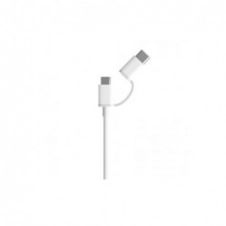 Καλώδιο USB 2.0 Xiaomi Mi SJX01ZM 2in1 USB Α σε Micro USB & USB C 30cm Λευκό