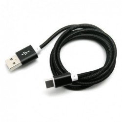 Καλώδιο Σύνδεσης USB 2.0 Braided USB A σε USB C 1m Μαύρο (Ασυσκεύαστο)