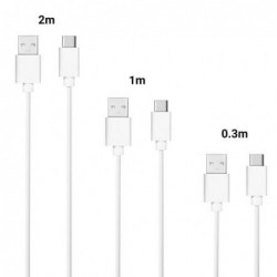 Σετ Καλώδια Σύνδεσης inos USB A σε USB C 0.3m/ 1m/ 2m Λευκό (3 τεμ.)