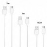 Σετ Καλώδια Σύνδεσης inos USB A σε USB C 0.3m/ 1m/ 2m Λευκό (3 τεμ.)